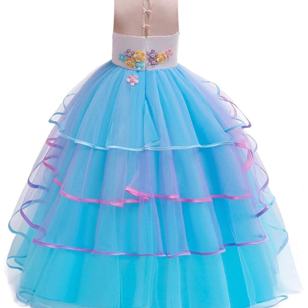 Girls Unicorn Costume Princess Long Maxi Dress NWT - Picture 6 of 7